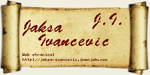 Jakša Ivančević vizit kartica